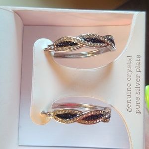 Brand New Sparkle & Allure genuine crystal hoop earrings